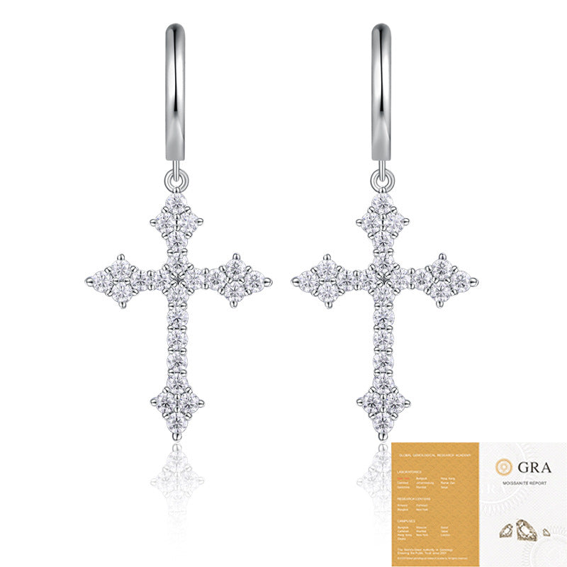 Popular Sier Ear Live Broadcast Moissanite Earrings