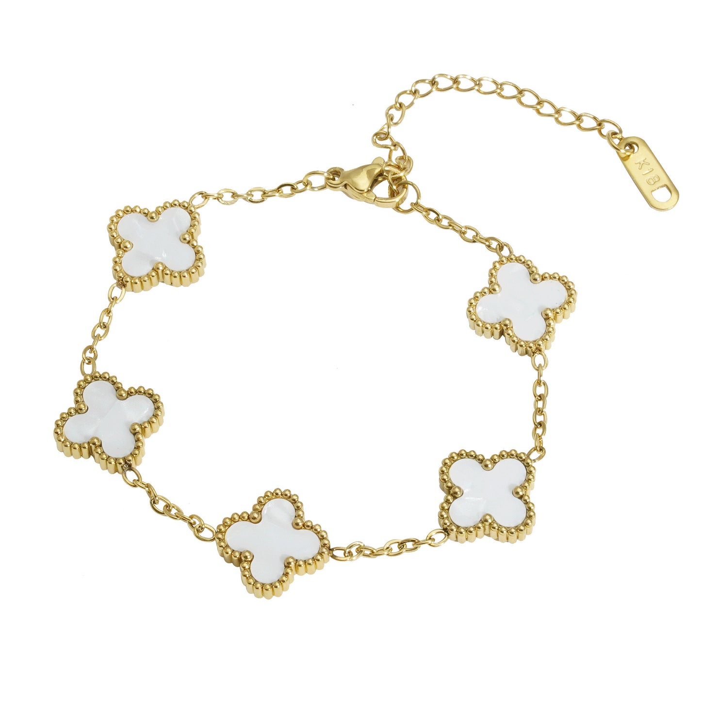 Stylish Four-leaf Clover Gold-plated Double-sided Fritillary Bracelets