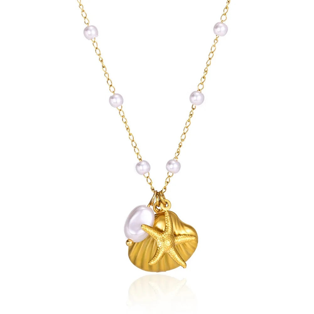 Unique Texture Simple Five-pointed Star Female Necklaces