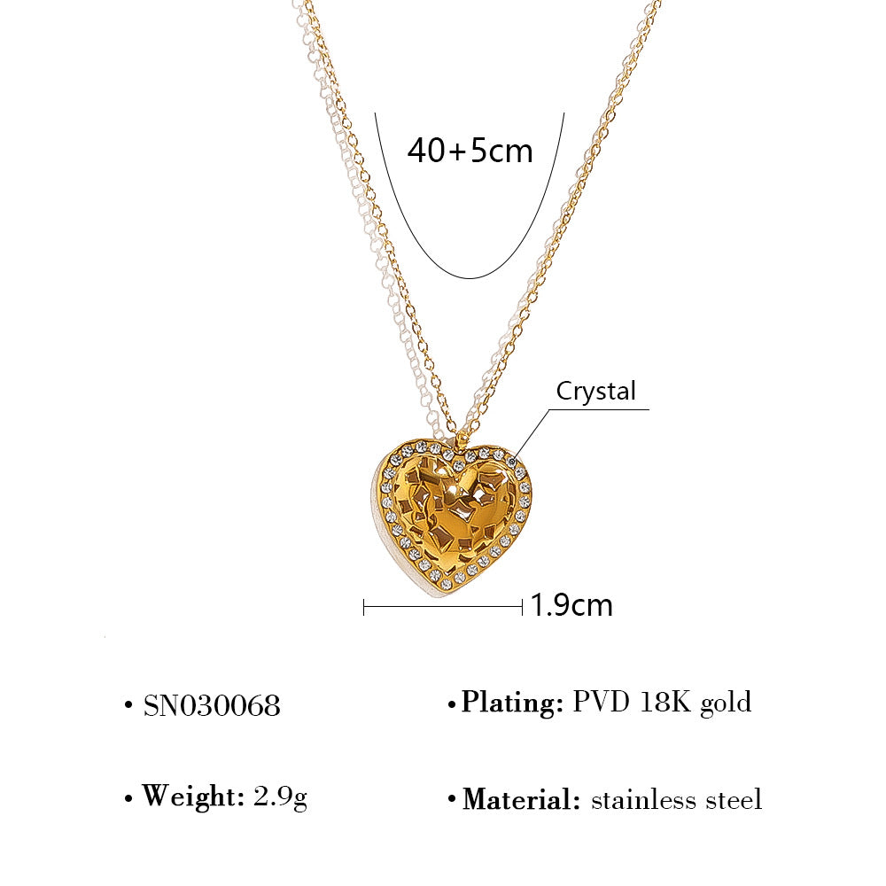 Hollow Heart Clavicle Chain Titanium High-grade Tree Necklaces