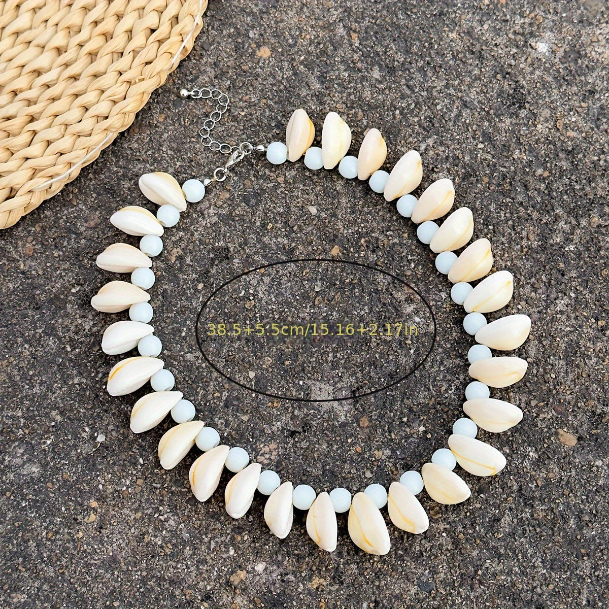 Natural Shell White Acrylic Beads Beach Necklaces