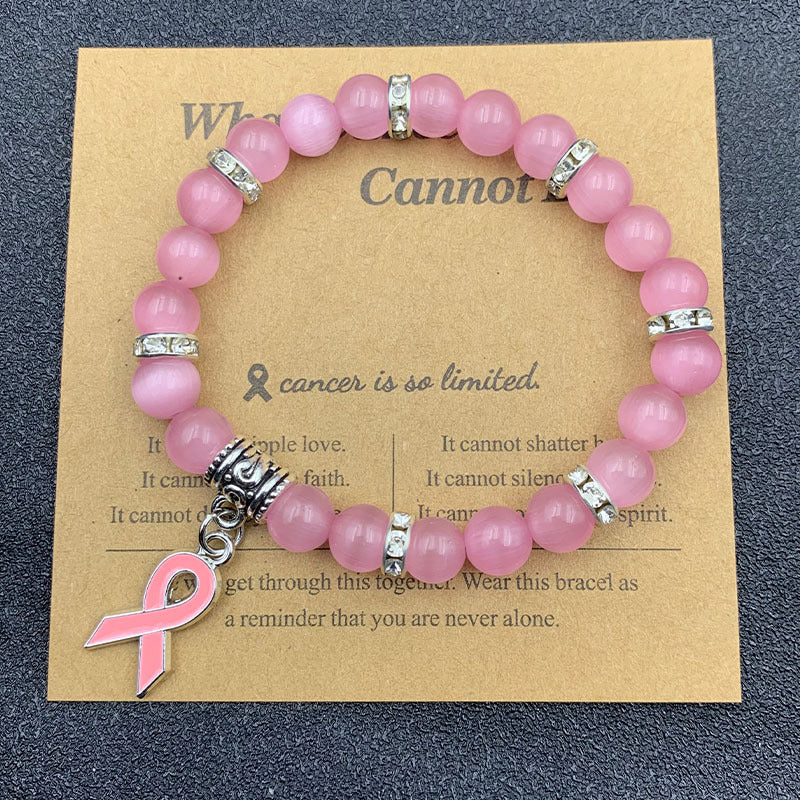 Pink Crystal Bow Ribbon Holiday Gift Bracelets