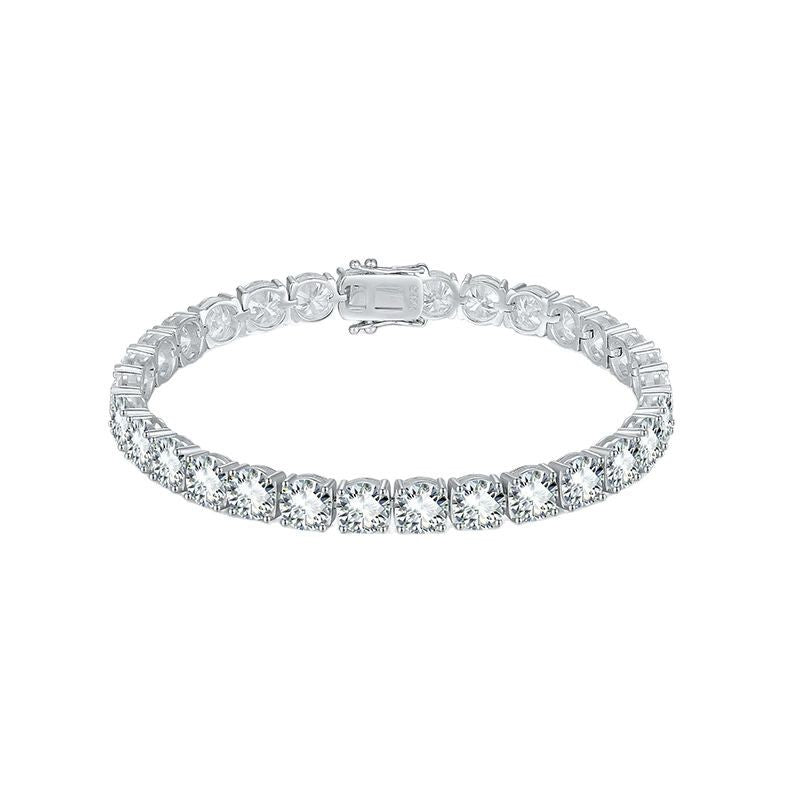 Women's Sier Inlay Tennis Full Hip Bracelets