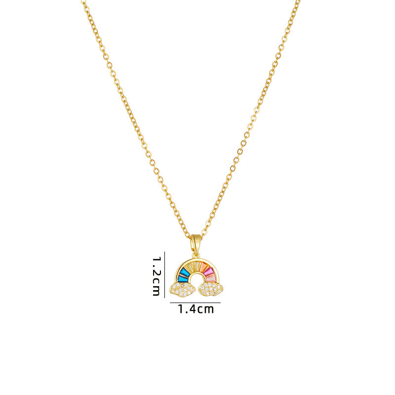 Cool Fashion Ornament Design Geometric Rainbow Necklaces