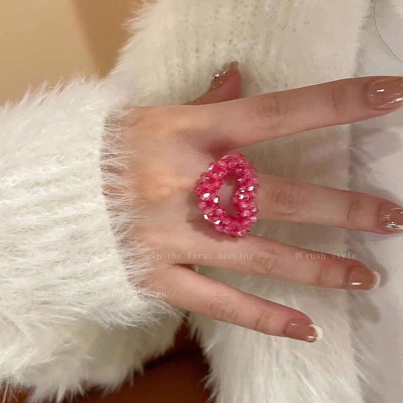 Butterfly Beaded Female Fashion Adjustable Personalized Rings