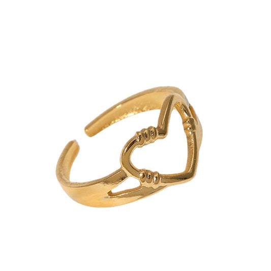 Female Open Heart Style Simple Fashion Rings