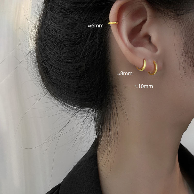 Simple Sier Ear Clip Female Temperament Earrings