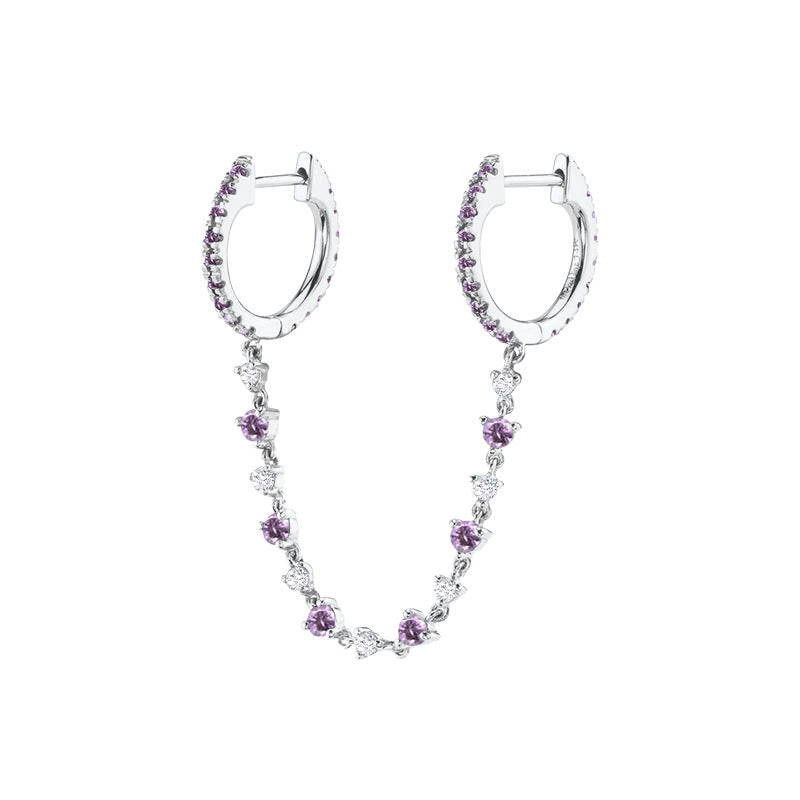 Women's Diamond Ear Chain Double Clip Fashion Trend Eardrop Earrings