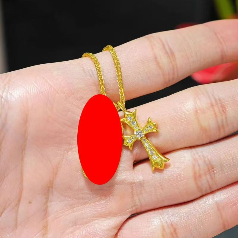 Women's Cross Pestle Zircon Autumn Clover Diamond High-grade Light Luxury Necklaces