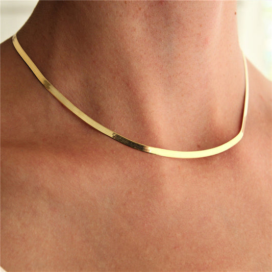 Women's Flat Snake Bones Chain Fashion Simple Necklaces