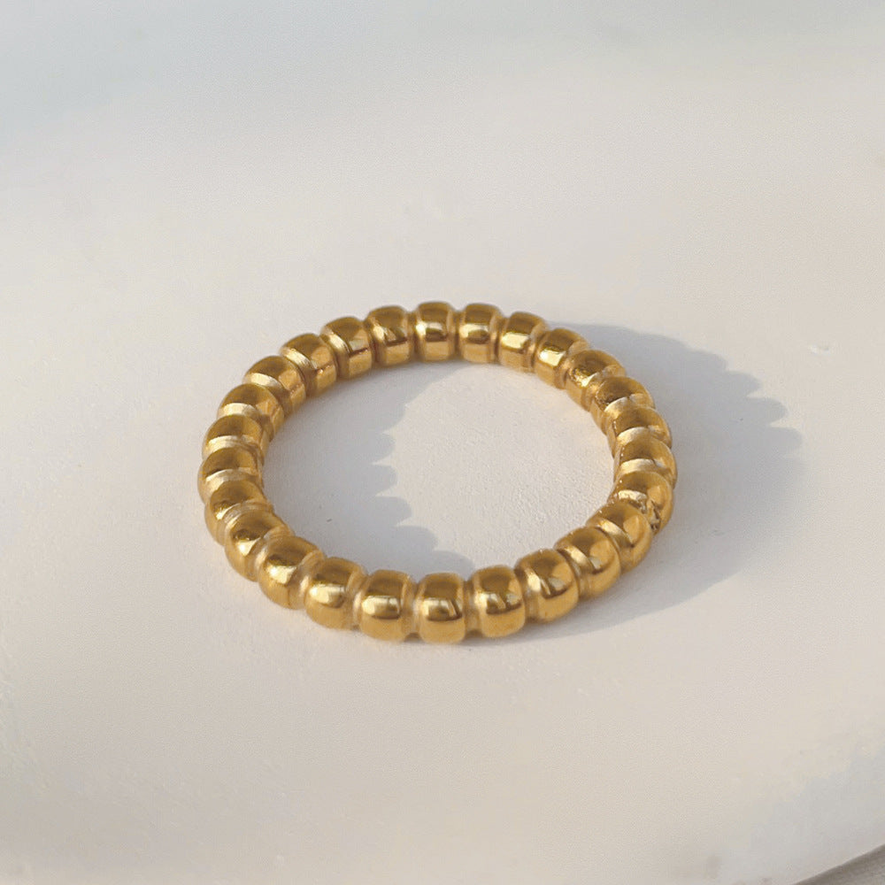 Ball Beads Very Thin Gold Plated Titanium Rings