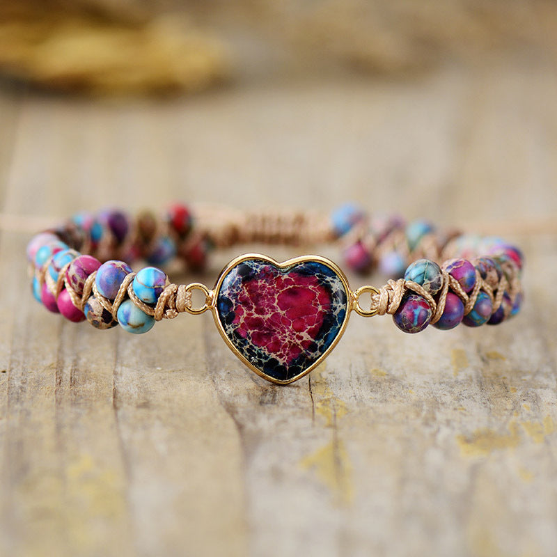 Emperor Stone Heart Shaped Double Layer Bracelets