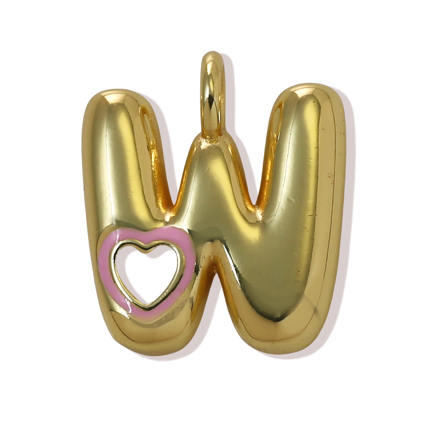 Xi English Letter Gold Simple Heart-shaped Pendant