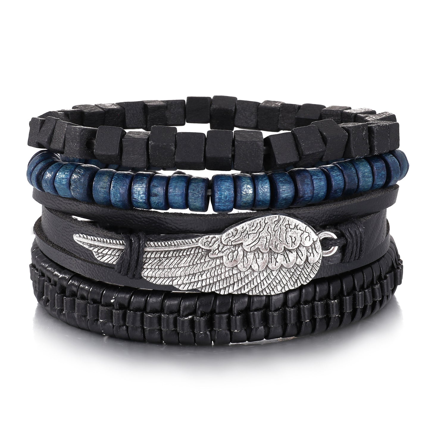 Men's Series Woven Leather Coconut Shell Hemp Bracelets