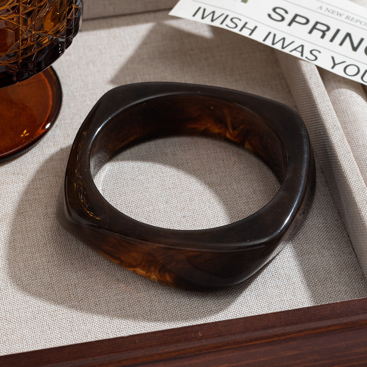 Women's Irregular Blooming Resin Curved Girlfriends Rings