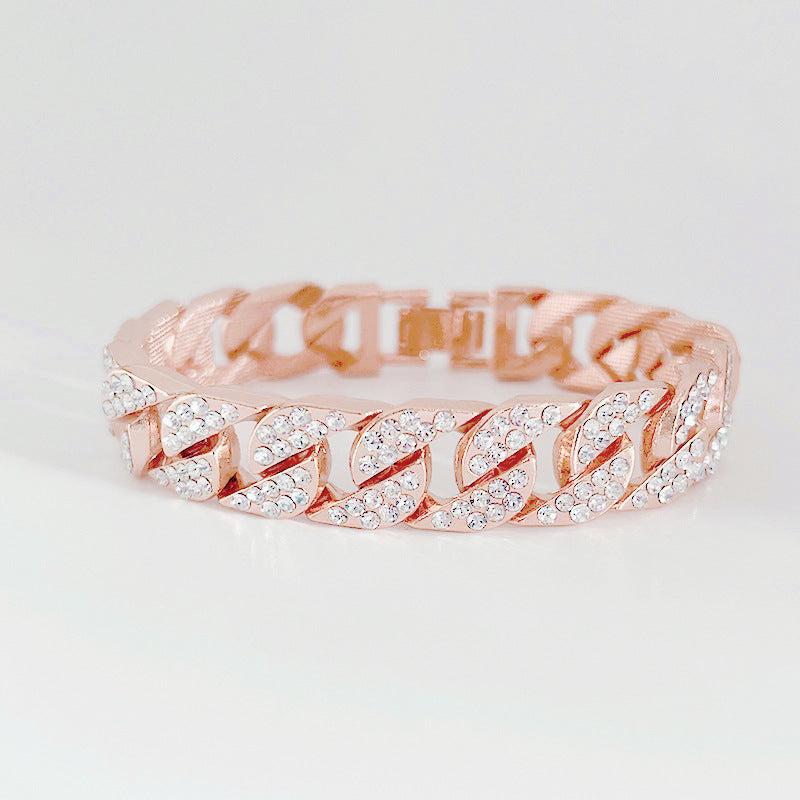 Cool Personality Fashion Alloy Diamond Plated Bracelets