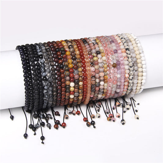 Natural Agate Stone Woven Female Beads Mini Energy Bracelets