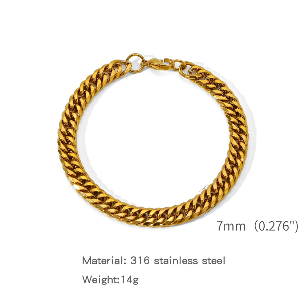 Fashion Exaggerated Electroplating Double Woven Grinding Bracelets