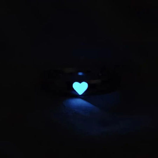 Love Luminous Adjustable Mouth One Pair Of Lovers Rings