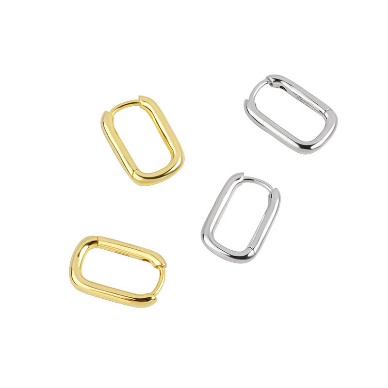 Sterling Sier U-shaped Simple Cold Style Design Sense Geometric Stud Earrings