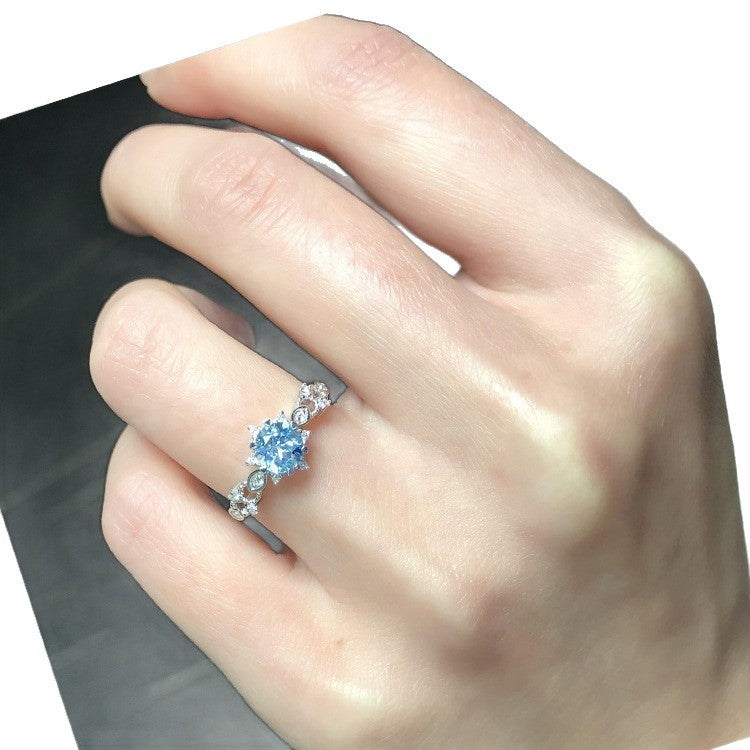 Women's Santa Maria Perfect Circle Aquamarine Light Ring