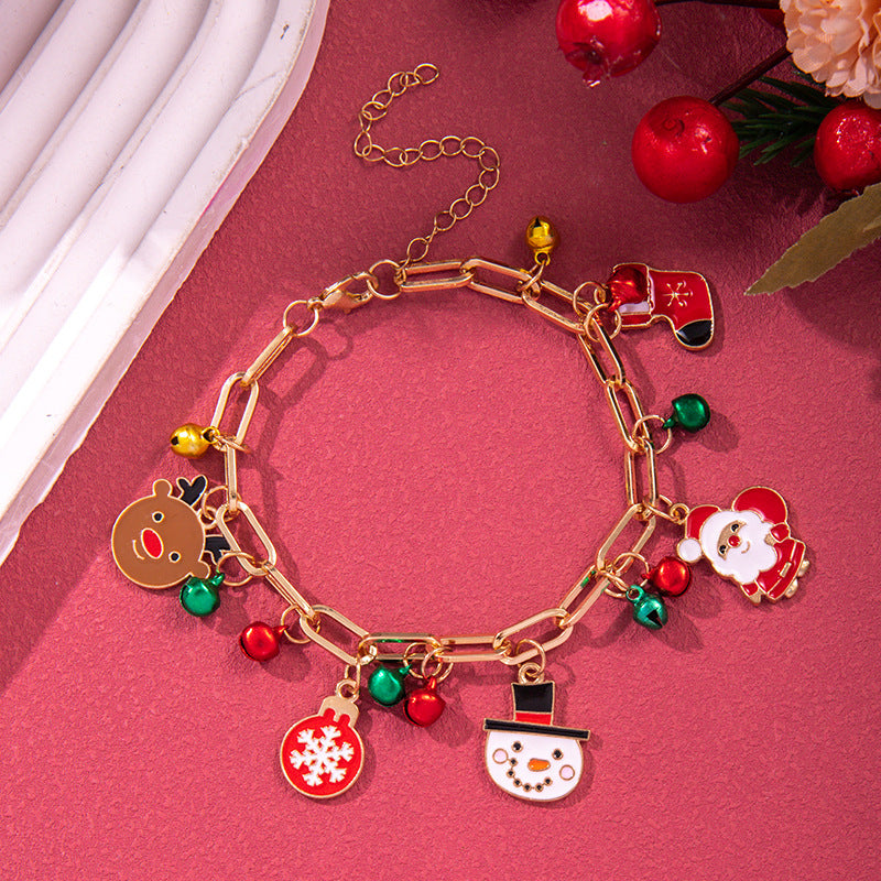 Christmas Snowflake Tree Polymer Clay Bead Bracelets